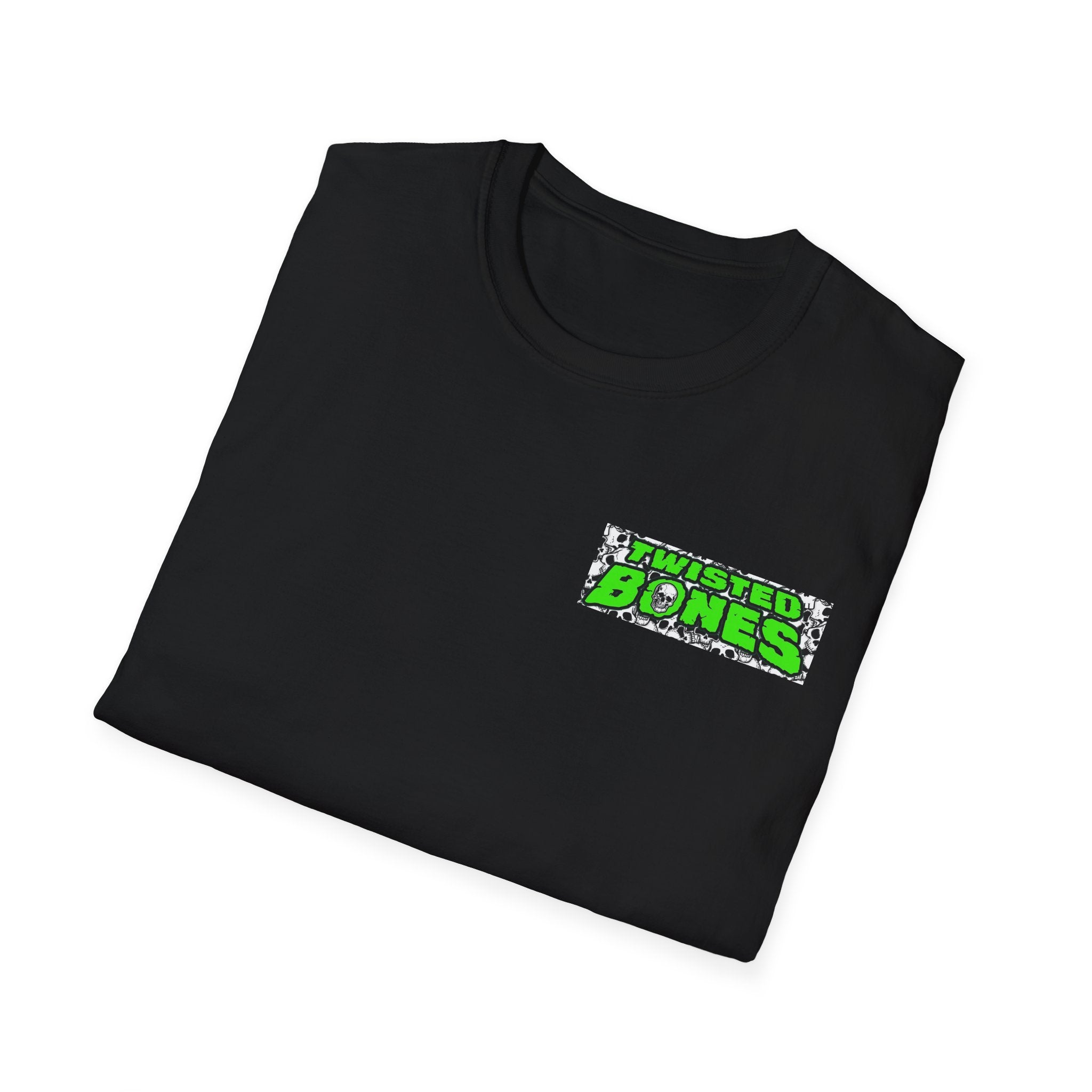 Twisted Bones Graphic Tee — Neon Green Skull Logo T-Shirt
