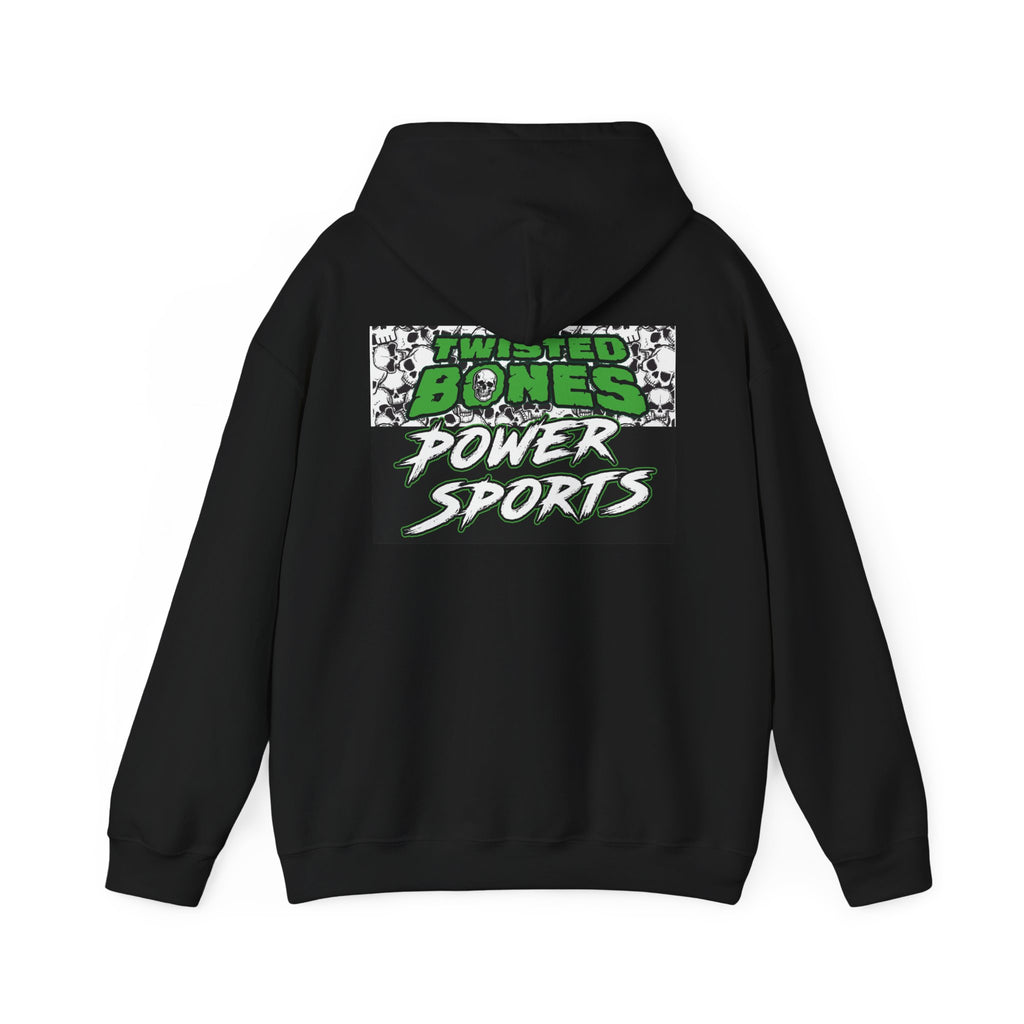 Twisted Bones Power Sports Hoodie — Retro Green Graphic Pullover