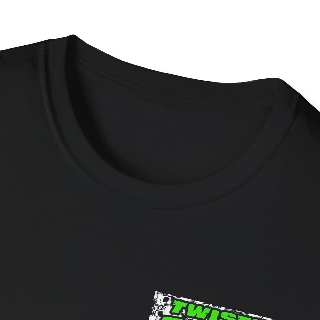 Twisted Bones Graphic Tee — Neon Green Skull Logo T-Shirt