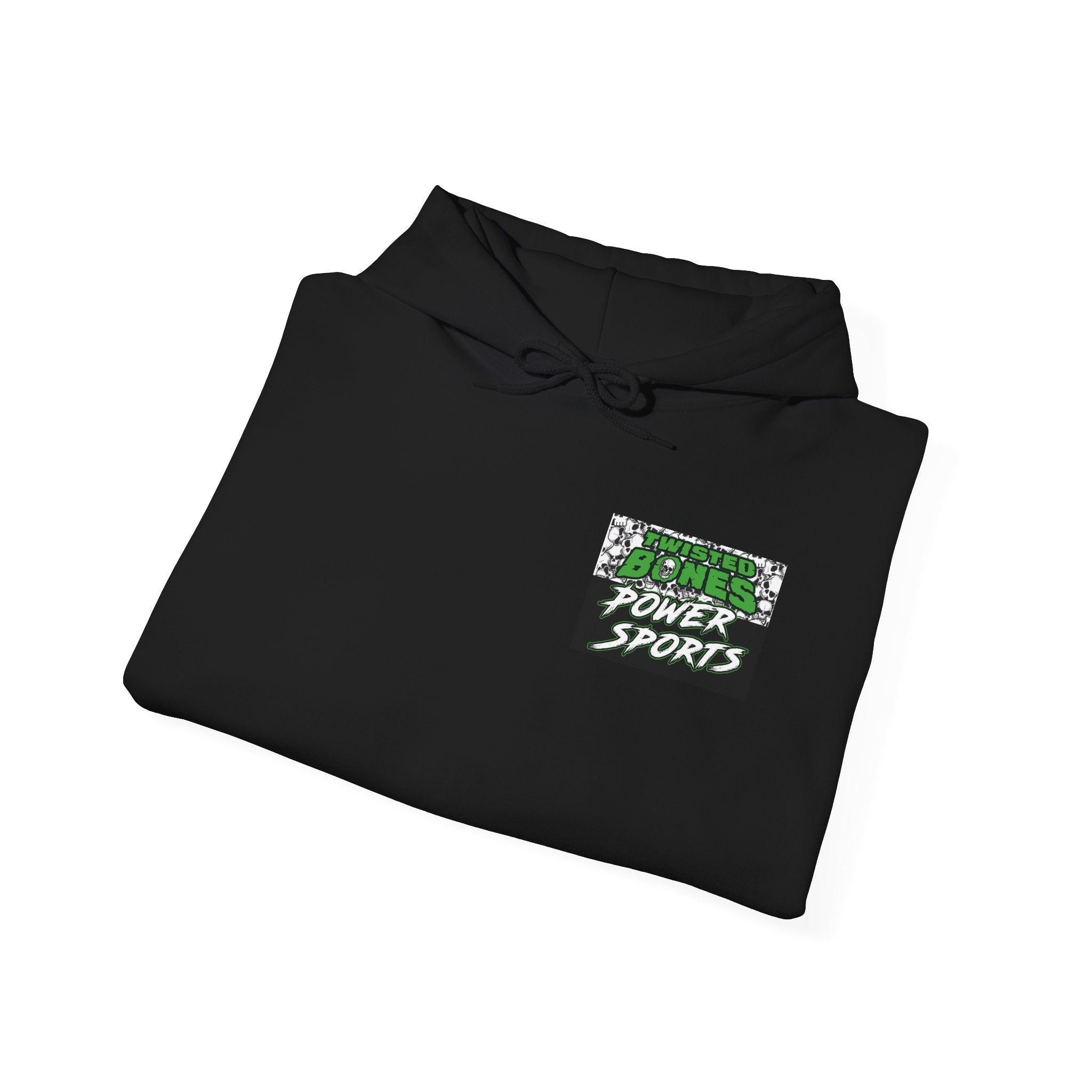 Twisted Bones Power Sports Hoodie — Retro Green Graphic Pullover