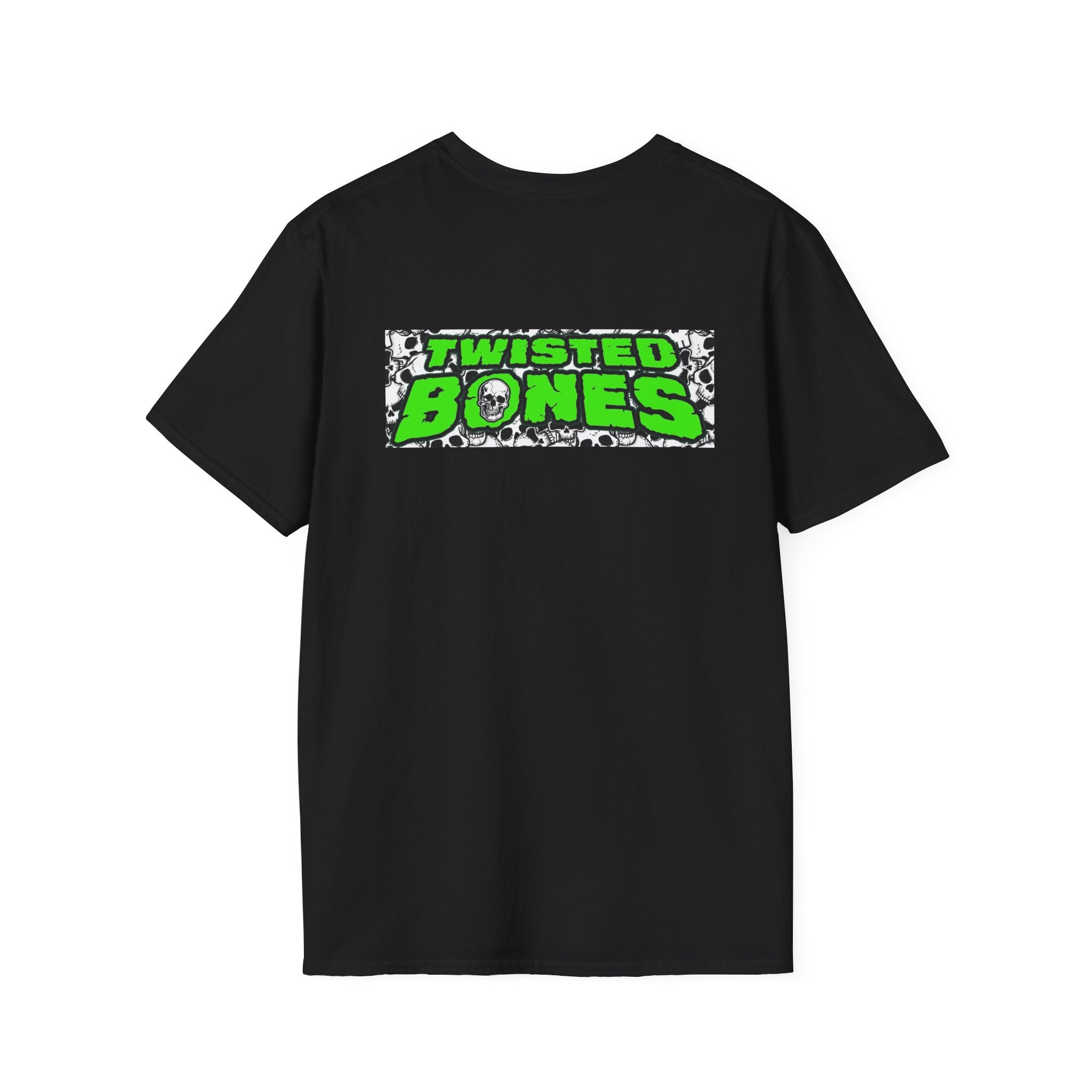 Twisted Bones Graphic Tee — Neon Green Skull Logo T-Shirt