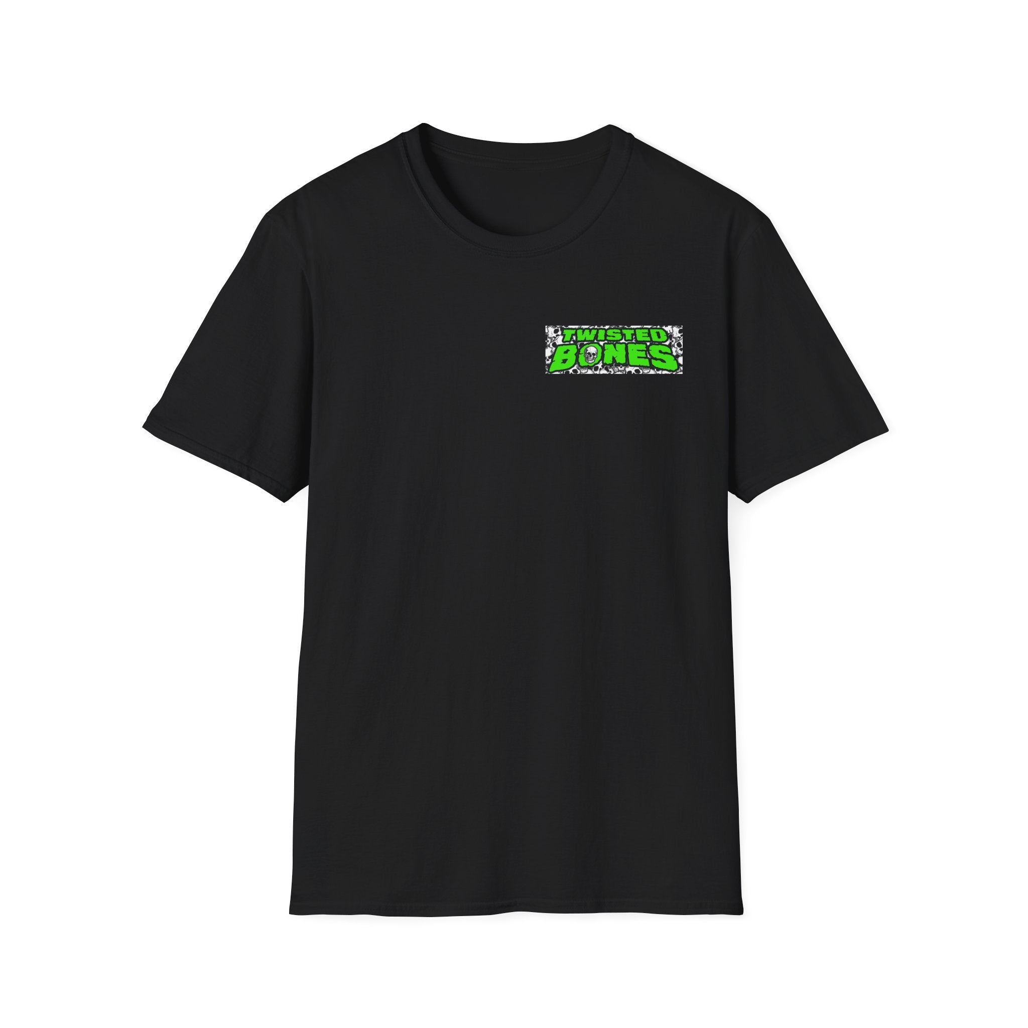 Twisted Bones Graphic Tee — Neon Green Skull Logo T-Shirt