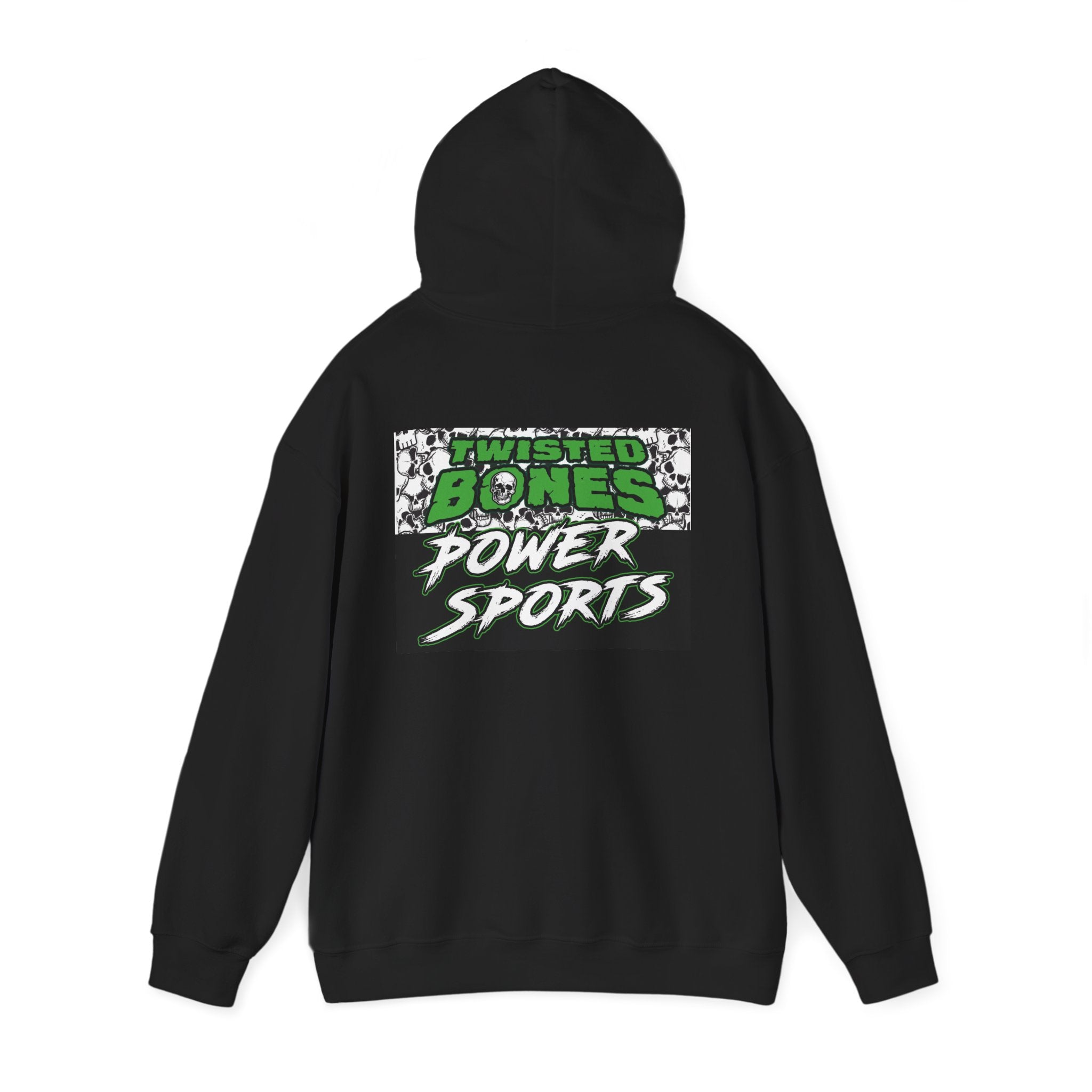 Twisted Bones Power Sports Hoodie — Retro Green Graphic Pullover